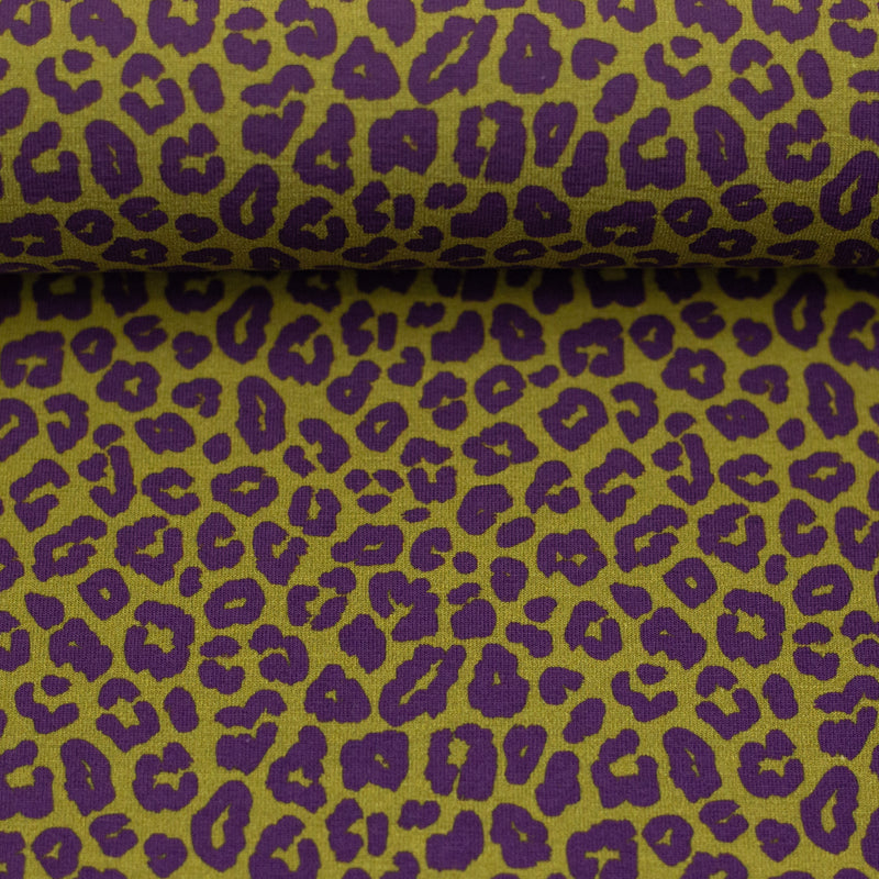 Swafing Cleopatra Jersey Stoff Leo Animalprint lila