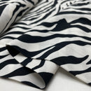 Viskose Stoff Webware Zebra Muster weiß