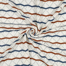 Strick Ajour Jacquard Stoff Streifen ecru