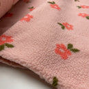Teddy Plüsch Stoff Jackenstoff Blumen rosa orange