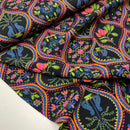 Pommé Viskose Stoff Webware Boho Muster schwarz