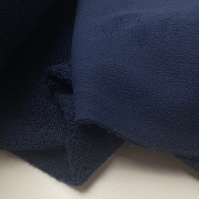 Teddy Stoff Jackenstoff mit Fleeceabseite blau
