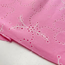 Leichte Baumwolle Stoff Webware mit Lochmuster rosa