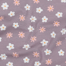 Poppy Ducks and Flowers Jersey Stoff Blumen mauve
