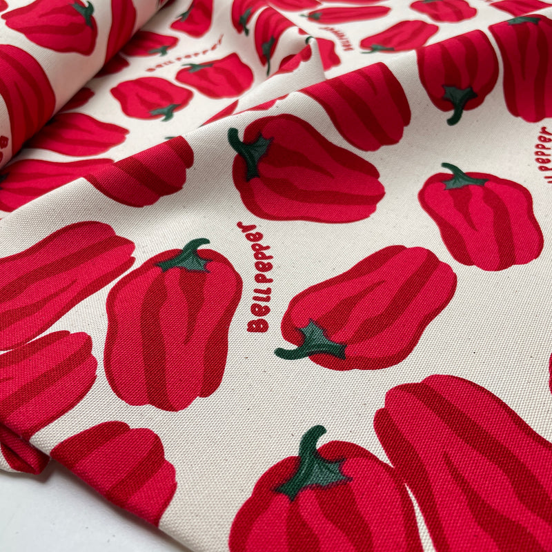 Canvas Baumwolle Stoff Paprika beige