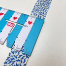 1 Meter Schrägband - 20mm - Muster blau