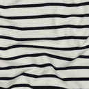 French Terry Sweat Stoff  Streifen blau weiß