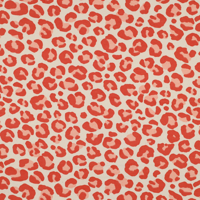 Poppy angerauter Soft Sweat Stoff Leo Muster orange