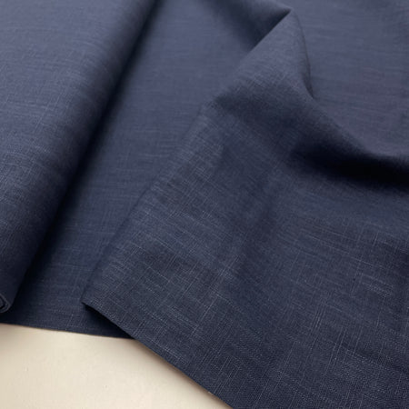Leinen Baumwolle Stoff Webware blau