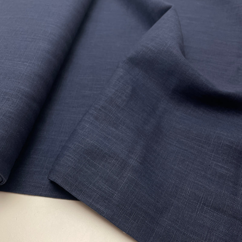 Leinen Baumwolle Stoff Webware blau