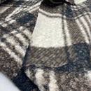 Boucle Stoff Jackenstoff kariert braun