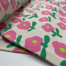 Jennifer  Bouron Rippjersey Stoff Blumen Muster rosa