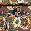 Jersey Stoff Blumen Muster braun