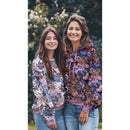 Poppy French Terry Sweat Stoff  Blumen braun