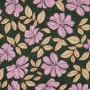 Cotton Satin Baumwolle Blumen grün