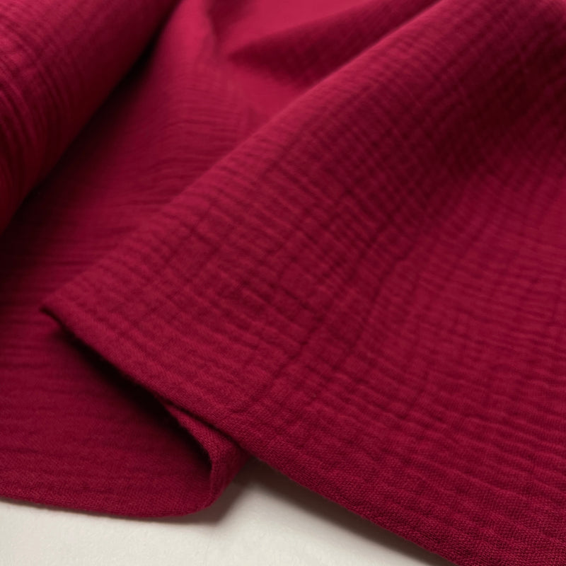Musselin Stoff Double Gauze Baumwolle burgundy Swafing Jenke