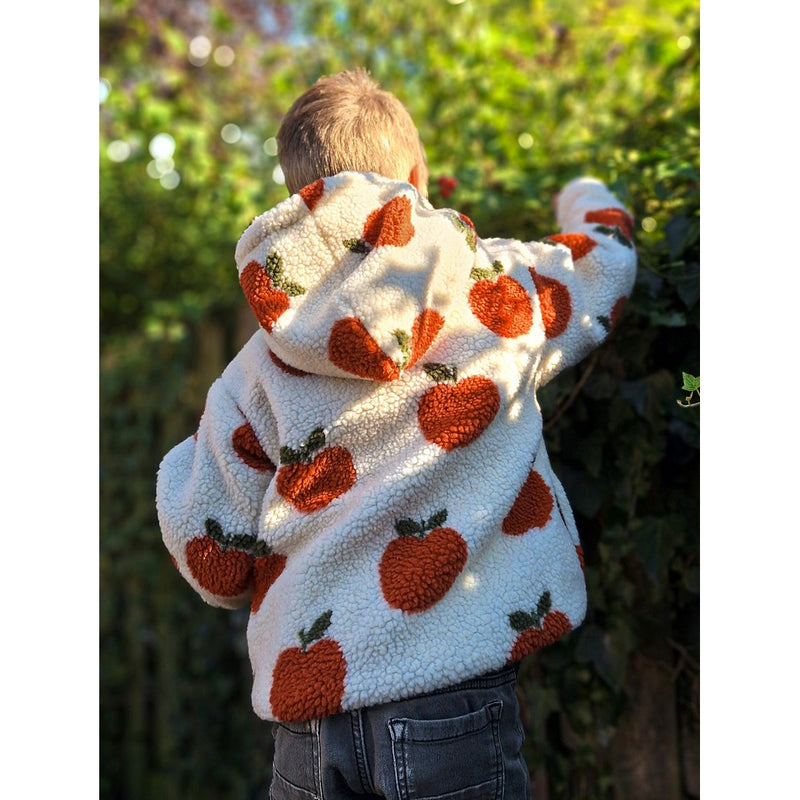 Teddy Stoff Jackenstoff Äpfel