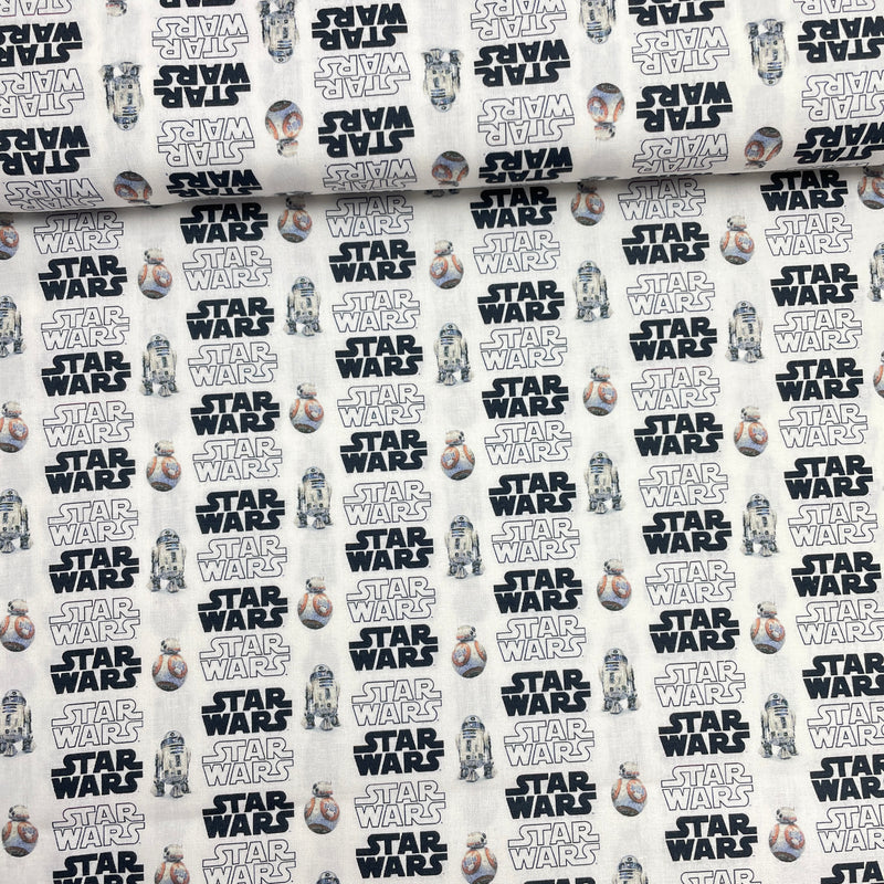Baumwolle Stoff  Star Wars Muster weiß