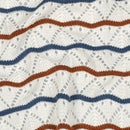 Strick Ajour Jacquard Stoff Streifen ecru