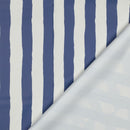 Regenmantel Outdoor Stoff wasserabweisend gestreift blau
