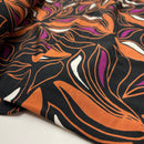 Viskose Jersey Stoff Digital Blumen schwarz