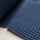 Waffelpiqué Stoff uni blau Cotton Waffle