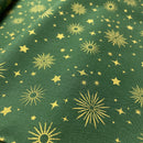 Baumwoll Stoff Weihnachten Sterne grün