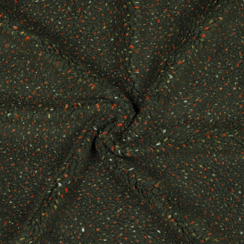 Teddy Tweed Stoff Jackenstoff grün