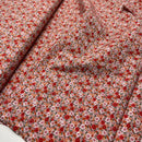 Baumwolle Stoff Webware Streublumen Blumen orange rot