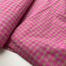 Seersucker Karo Stoff Webware kariert rosa beige