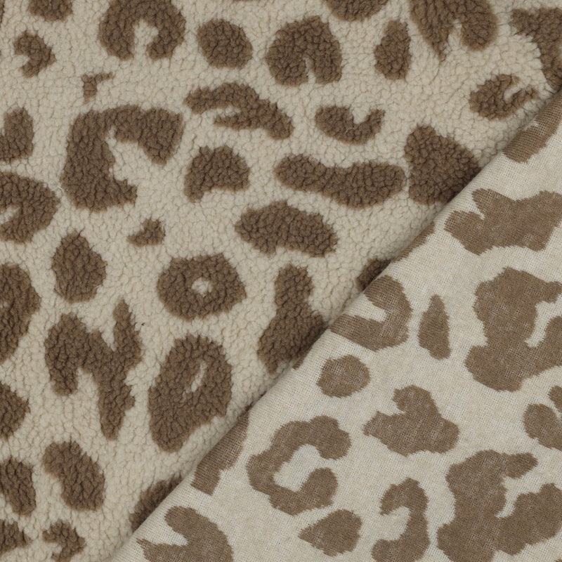 Teddy Stoff Jackenstoff Leo braun beige