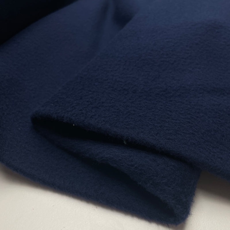 Baumwoll Fleece Stoff uni dunkelblau