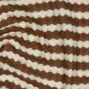 Strick Jacquard Stoff Streifen braun