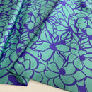 Cotton Satin Baumwolle Blumen grün lila