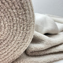 Teddy Boucle Stoff Jackenstoff mit Fleeceabseite greige