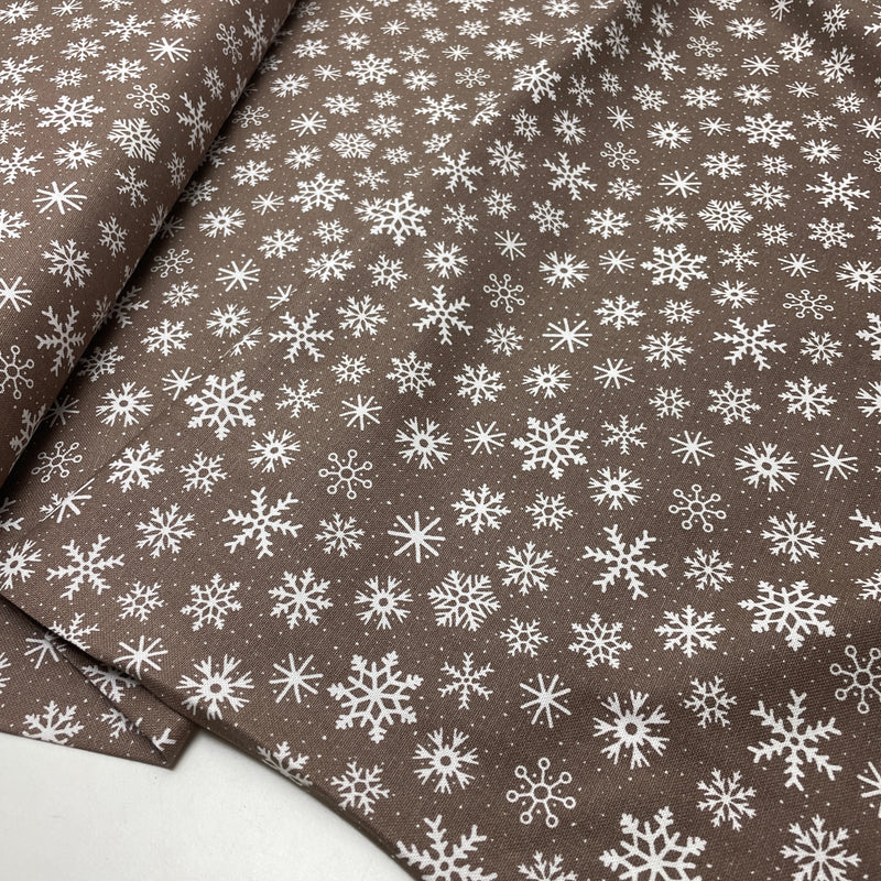 Swafing Wiebke Canvas Stoff Weihnachten Schneeflocke taupe