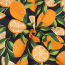 Poppy Design Beschichtete Baumwolle Stoff Orangen blau