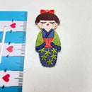 Aufnäher Applikation - Zum Aufbügeln - Kimono Puppe grün