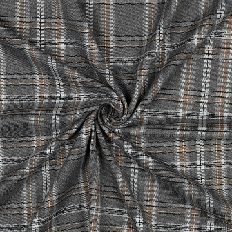 Tartan Check Bekleidungsstoff Stoff kariert grau