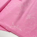 Leichte Baumwolle Stoff Webware mit Lochmuster rosa