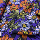 Viskose Ecovero Stoff Webware Blumen lila