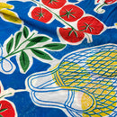 Viskose Stoff Webware Früchte Gemüse blau