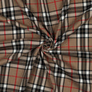 Tartan Check Bekleidungsstoff Stoff kariert beige rot