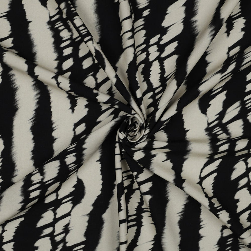 Viskose Stoff Webware Digital Abstrakt schwarz