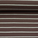 Jersey Stoff Streifen Swafing Isa petrol braun creme