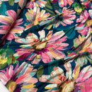 Swafing Ariella Slub Viskose Jersey Stoff Blumen bunt