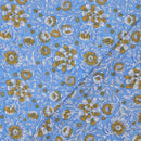 Handgefertigte Batik Baumwolle Blumen blau