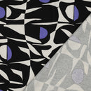 Leinen Viskose Stoff Muster schwarz lila