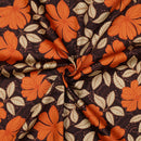 Cotton Satin Baumwolle Blumen braun