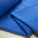 Teddy Boucle Stoff Jackenstoff mit Fleeceabseite royalblau